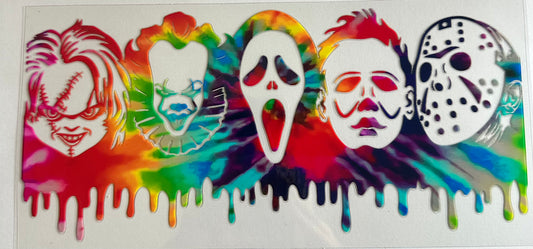 Tie-dye horror characters