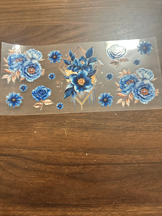 Blue and gold flowers