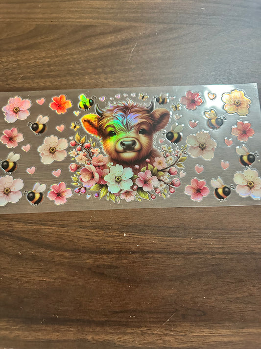 Holographic cow with bees
