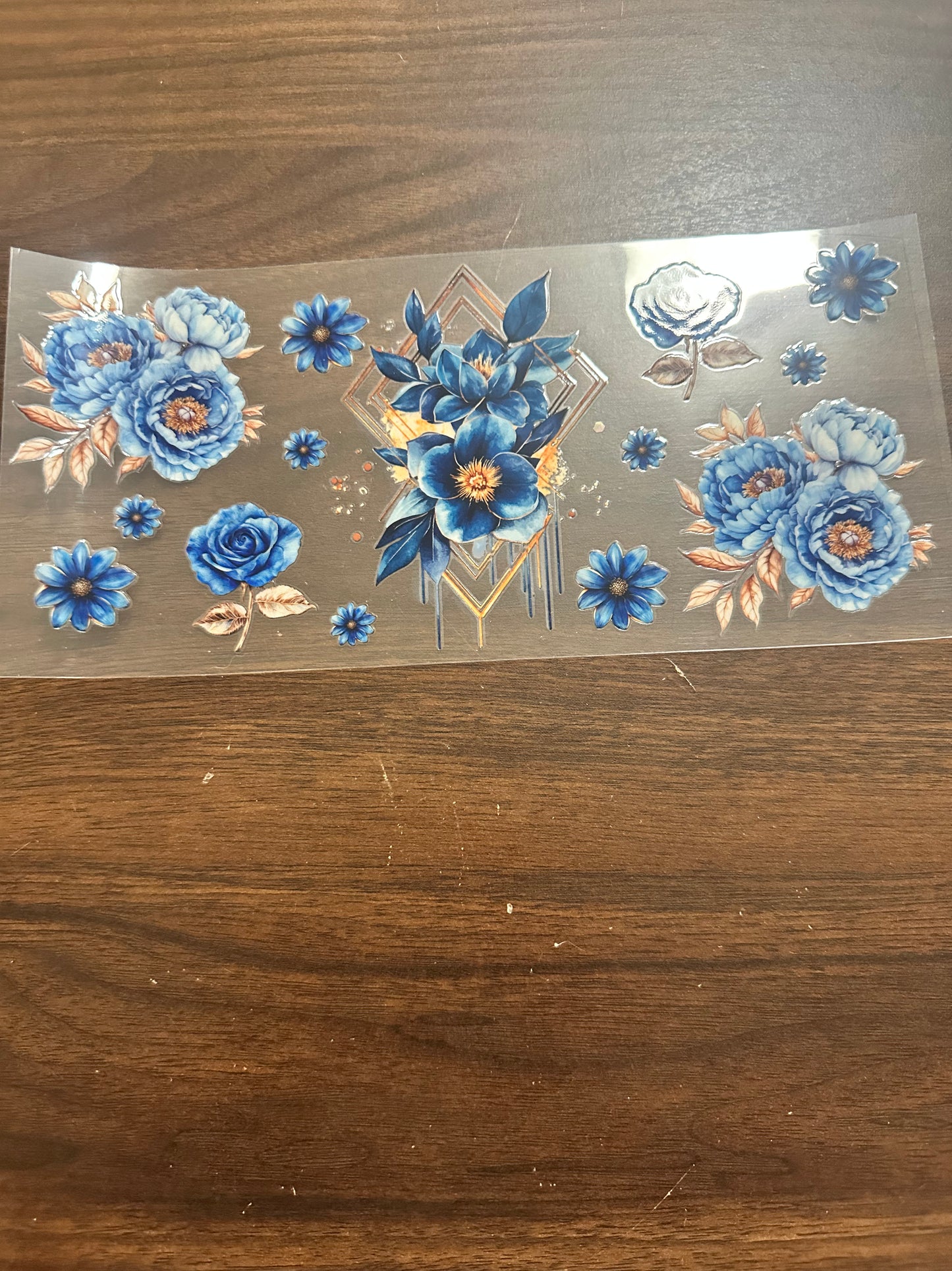 Blue and gold flowers