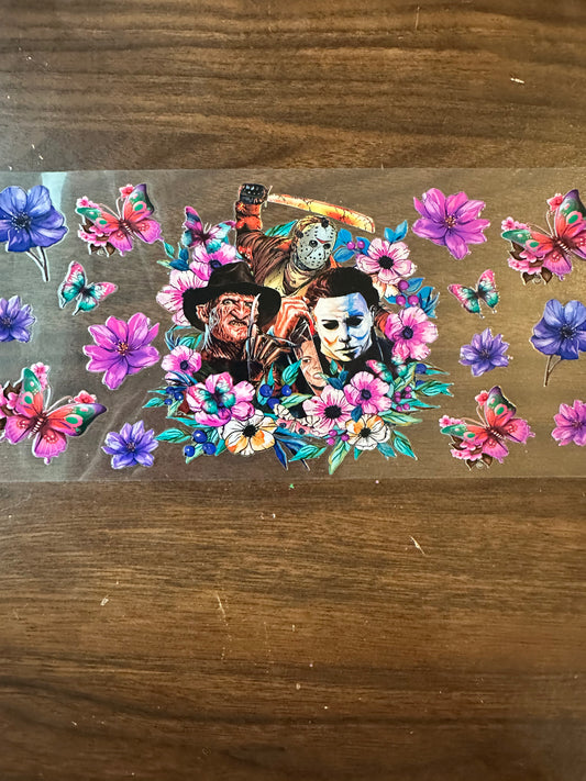 Horror movie characters with flowers